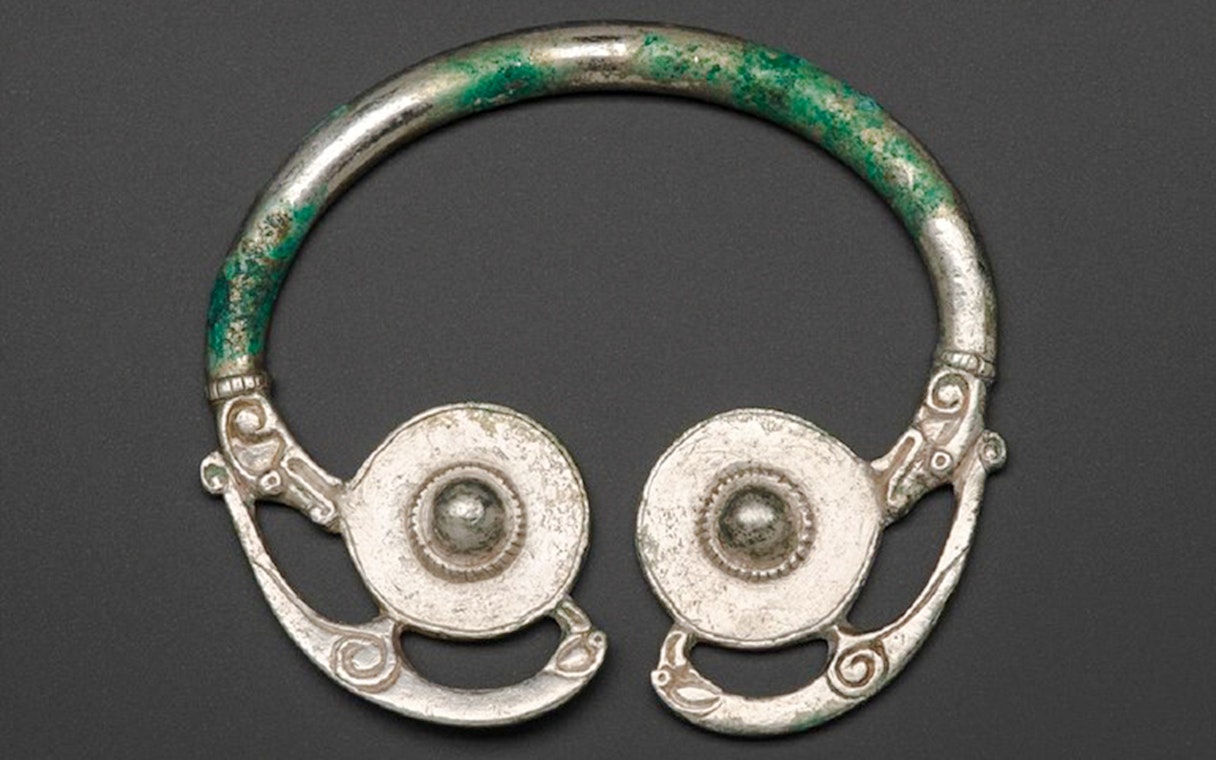 Viking Age silver brooch from the Galloway Hoard collection.