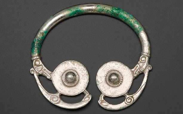 Viking Age silver brooch from the Galloway Hoard collection.