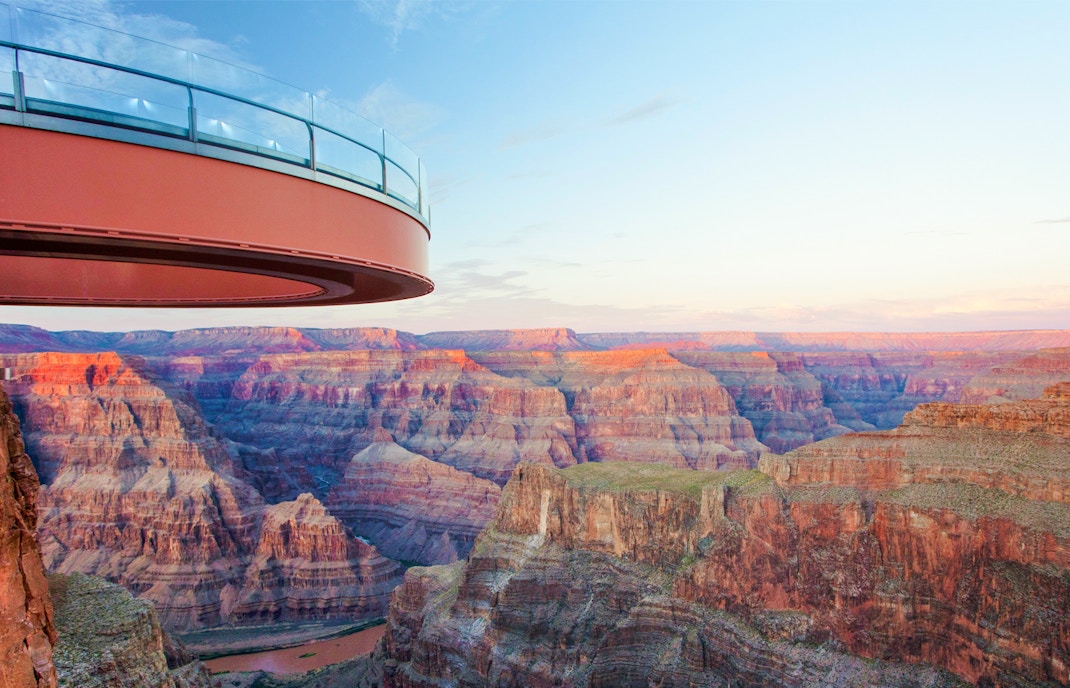 Grand Canyon Skywalk view from helicopter tour, West Rim, Las Vegas.