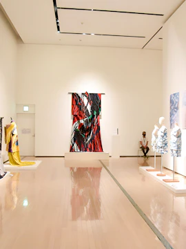 Exhibit of contemporary art and textiles at Okinawa Prefectural Museum and Art Museum.