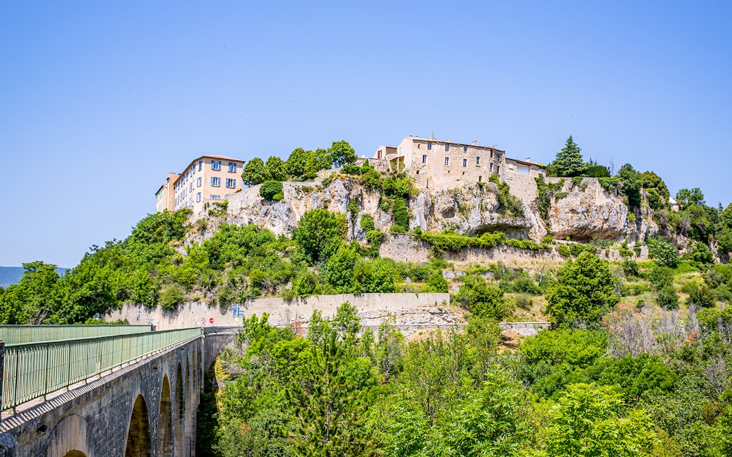 Hilltop village view on Sault Lavender Morning Guided Tour, Provence, France.