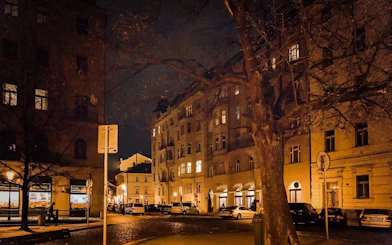 Old Town Prague street at night during Ghosts & Legends tour.