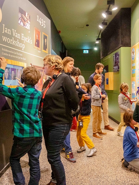 Guests exploring interactive exhibits at Historium Bruges.