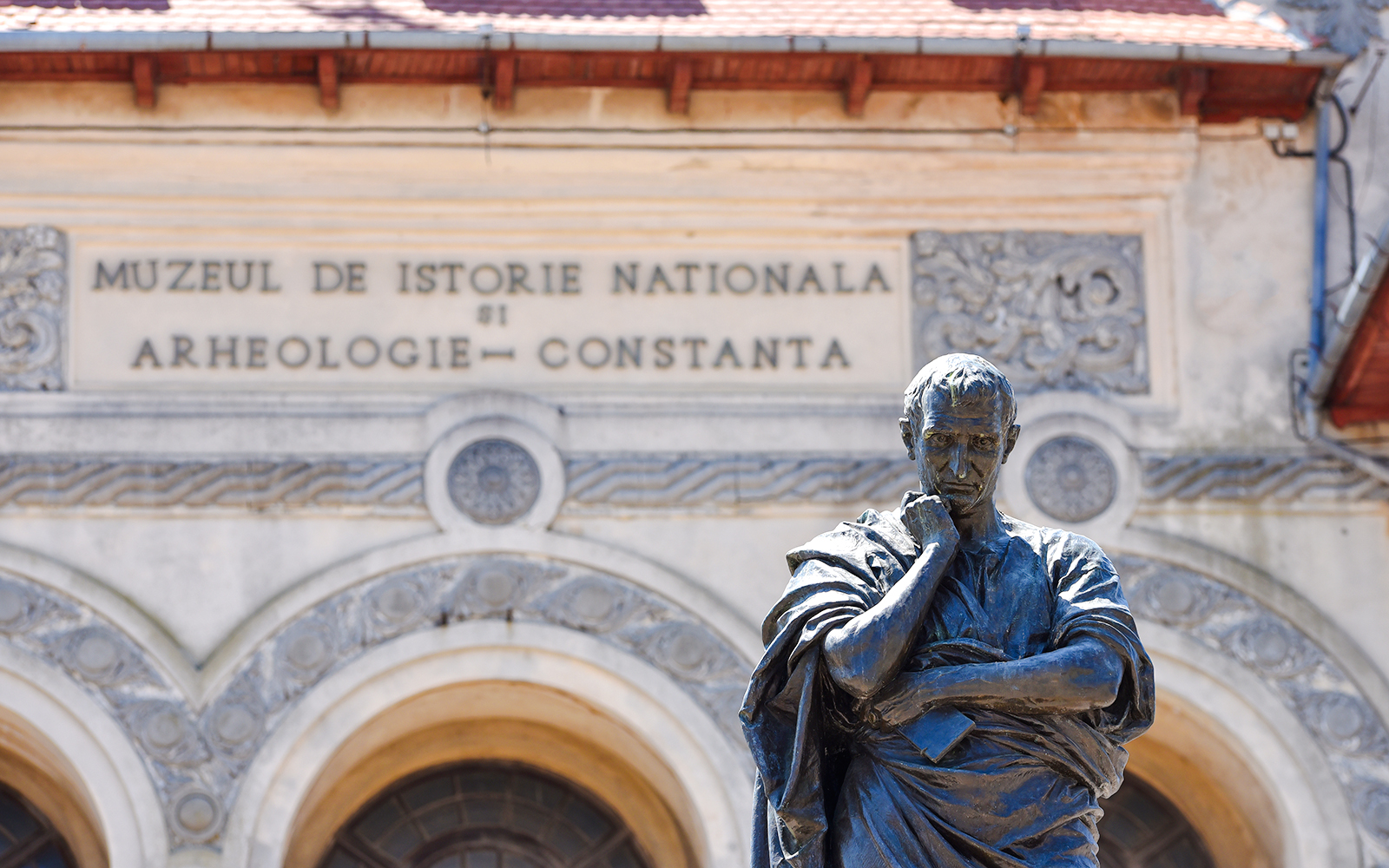 Statue in front of the Archaeology Museum in Constanta, Romania.