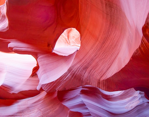 Antelope Canyon's swirling red rock formations on the Mystical Antelope Canyon Tour.