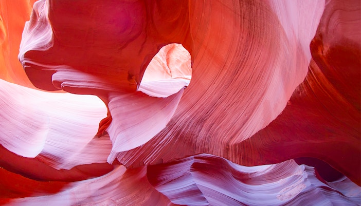 Antelope Canyon's swirling red rock formations on the Mystical Antelope Canyon Tour.