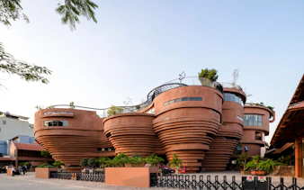 Unique architecture at Pottery Village, Hanoi, showcasing modern design elements.