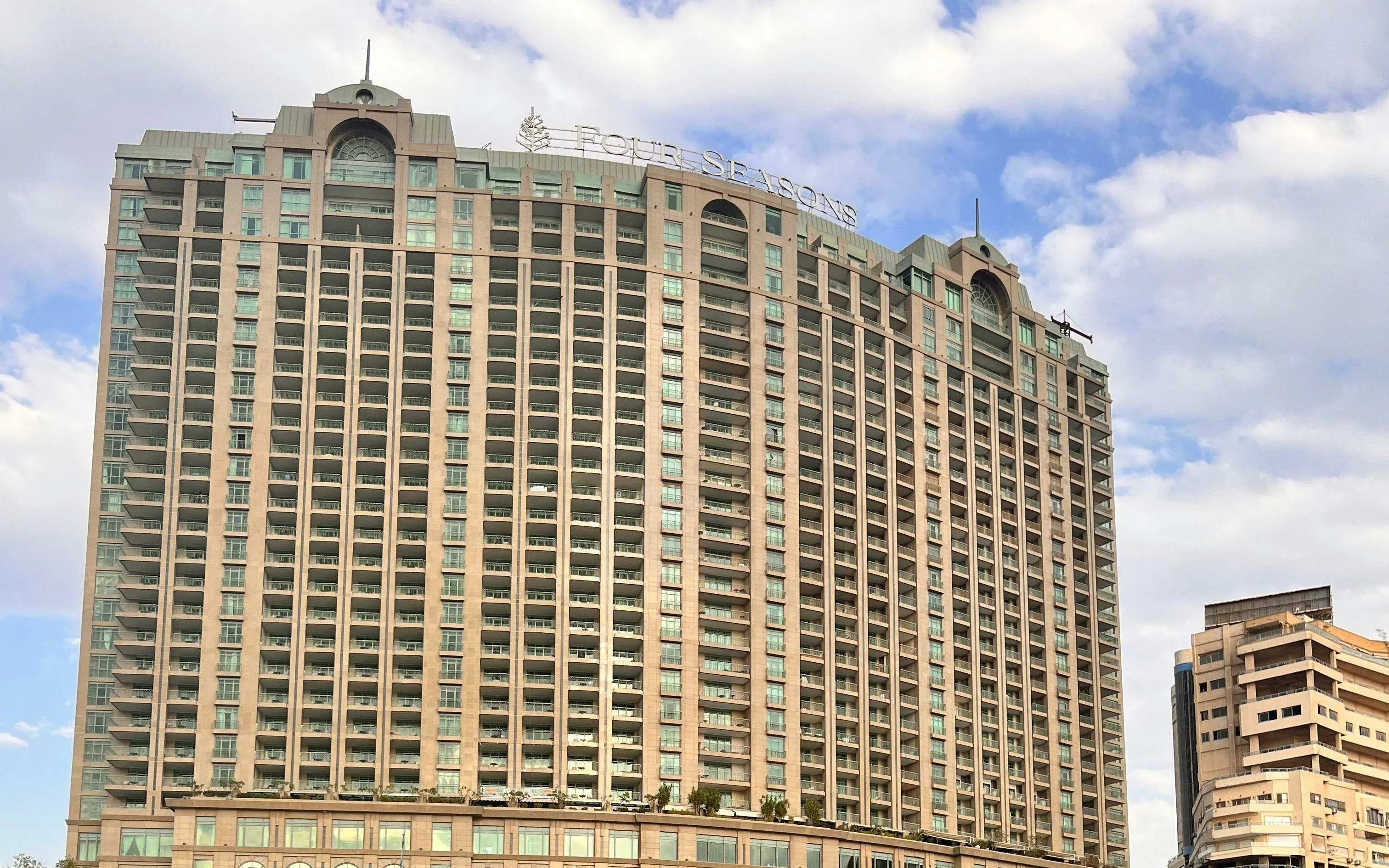 Four Seasons Hotel Cairo at Nile Plaza exterior view.