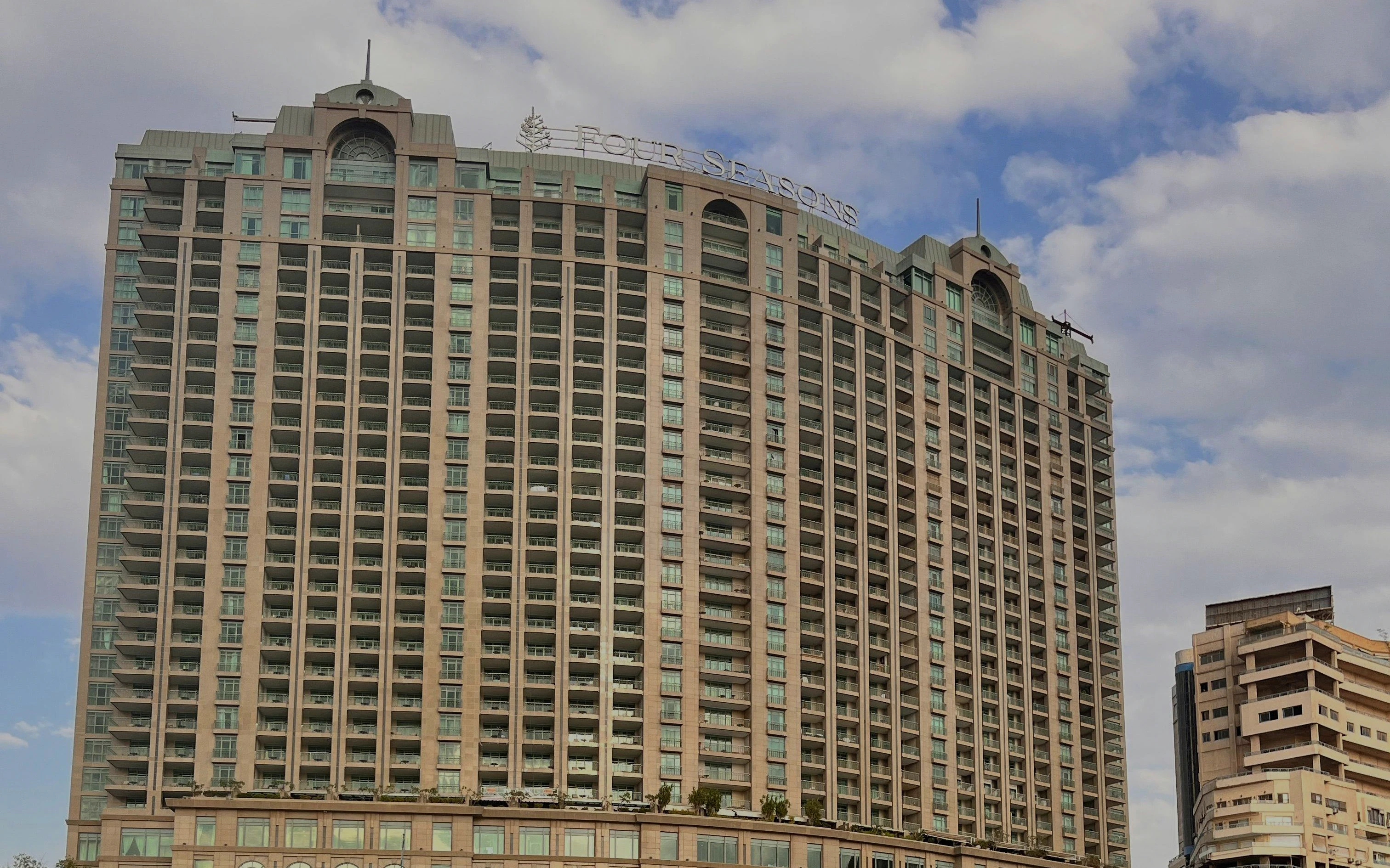 Four Seasons Hotel Cairo at Nile Plaza exterior view.