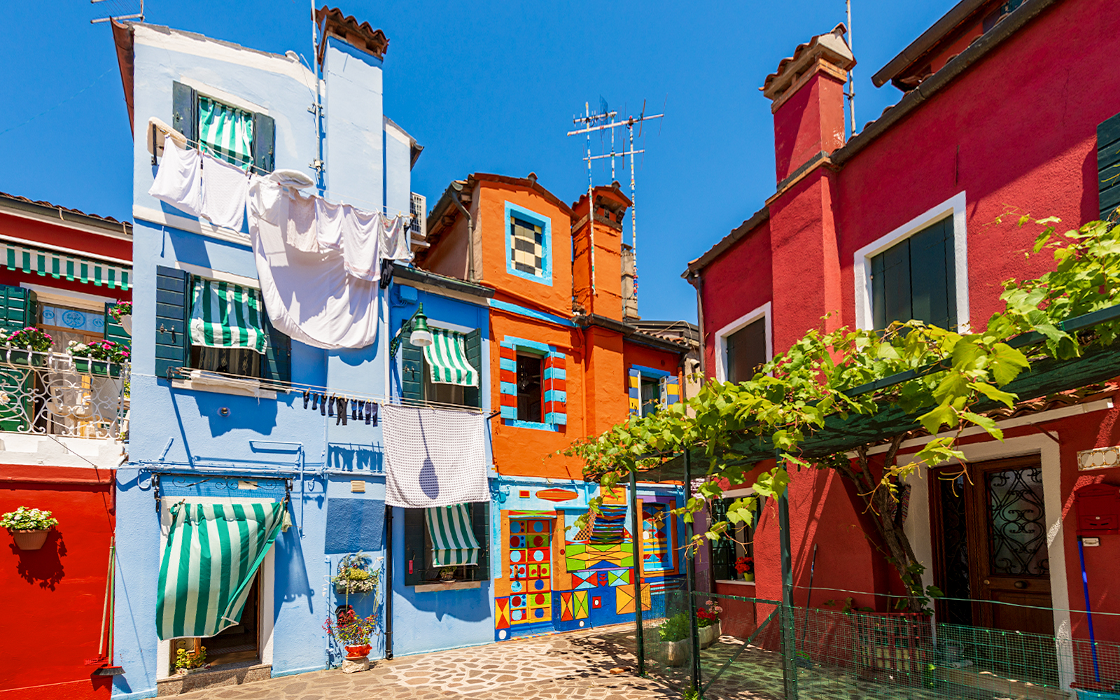 Bepi House in Burano, colorful facade in Venetian lagoon, Venice, UNESCO site, Veneto, Italy.
