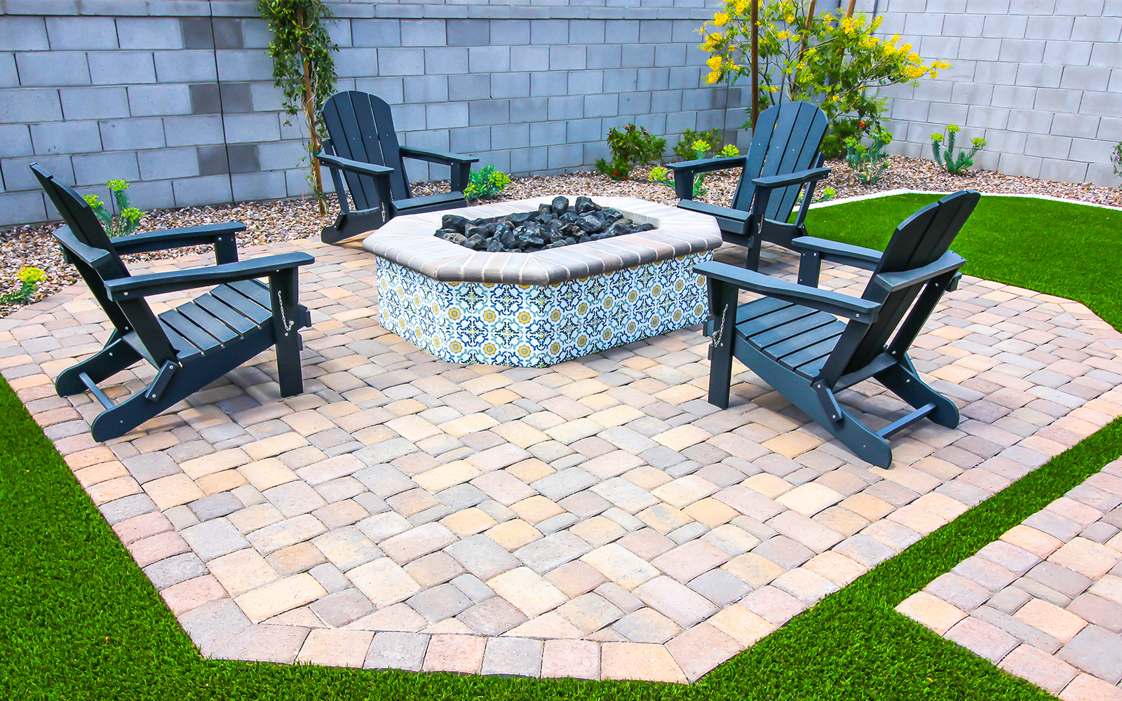 Back Yard Conversation Area With Fire Pit