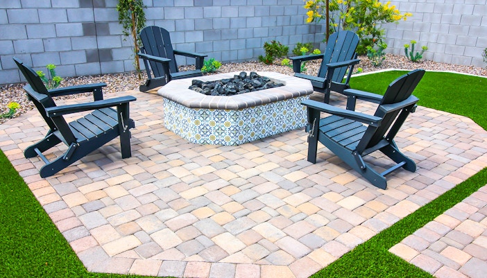 Back Yard Conversation Area With Fire Pit