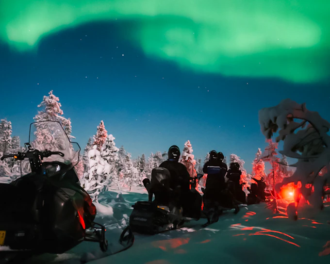 Levi: Northern Lights Snowmobile Tour