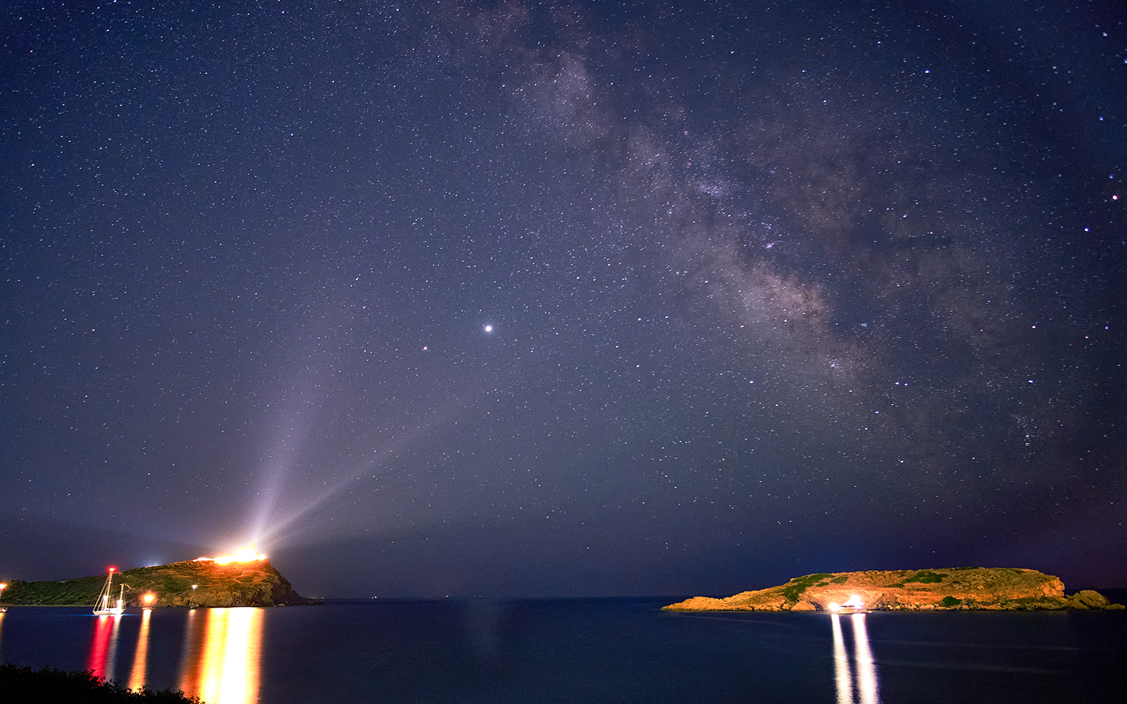 Vista de las estrellas en el Templo de Poseidón