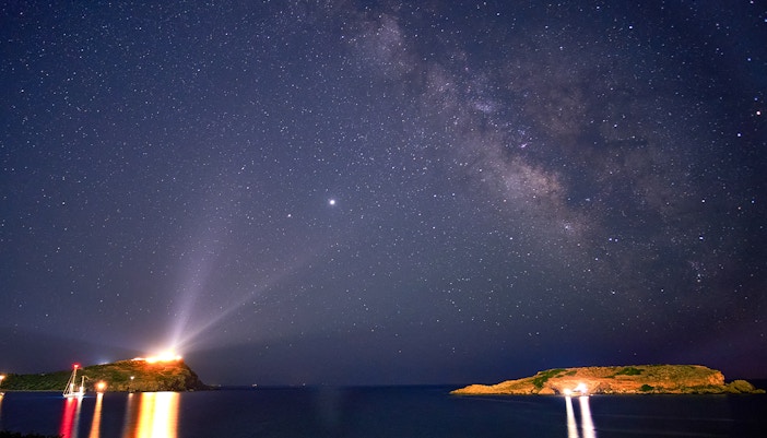 Vista de las estrellas en el Templo de Poseidón