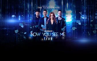 Magicians with playing cards for Now You See Me Live show in Las Vegas.