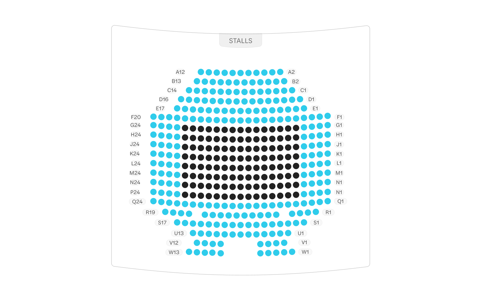 Lyric Theatre Stalls Seating Plan