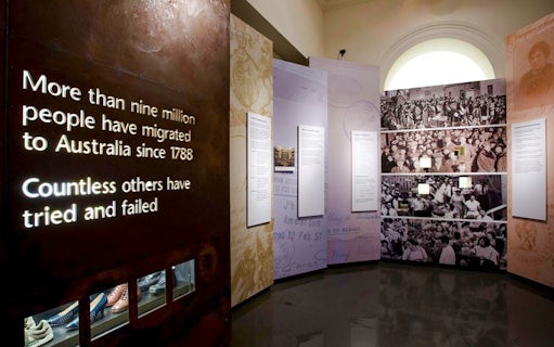 Immigration Museum exhibit on Australian migration history since 1788.