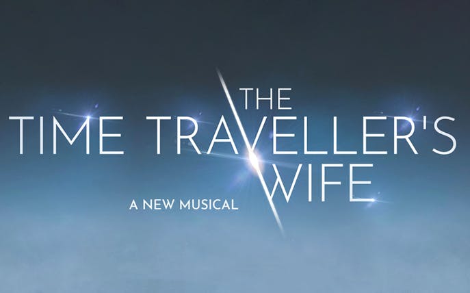 The Time Traveller's Wife musical logo with starburst effect.