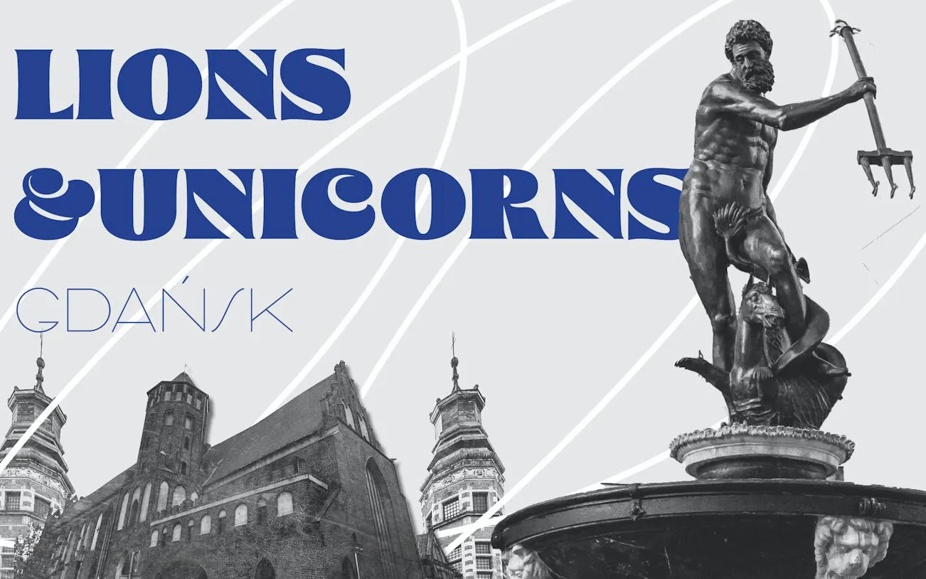 Neptune Fountain and historic architecture in Gdańsk for self-guided city exploration game.