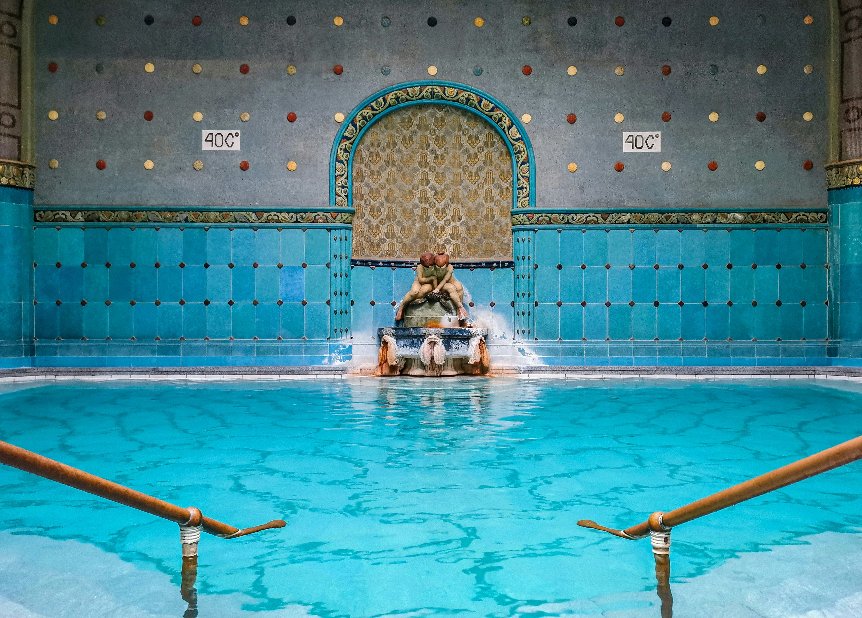 Inside Gellert Baths in Budapest