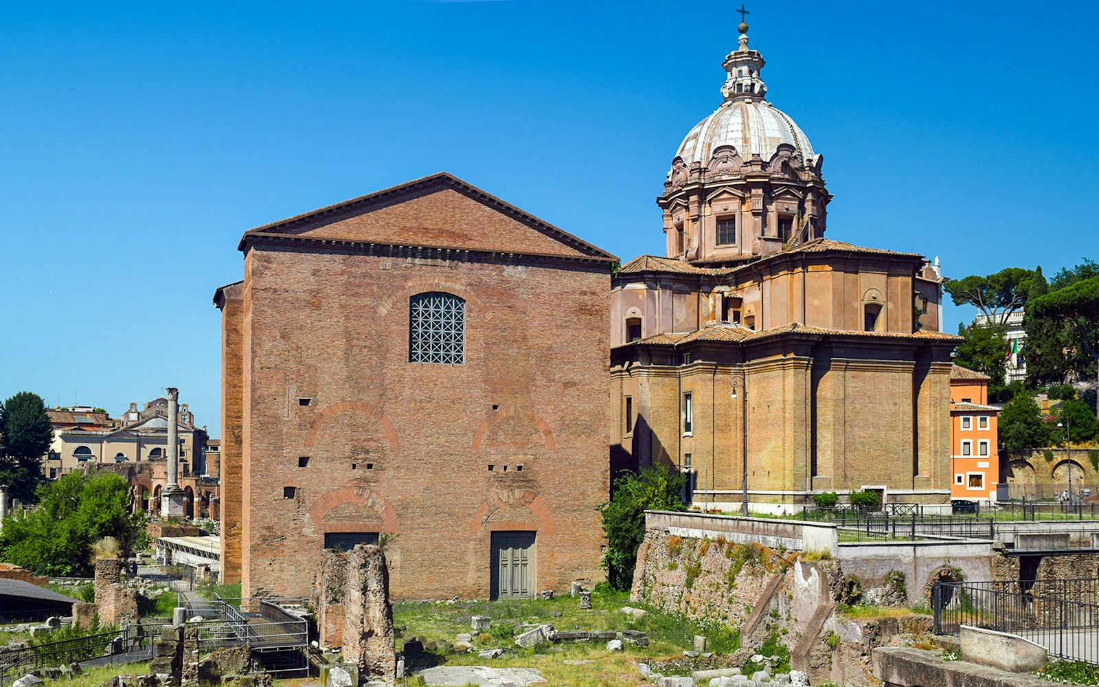 Curia Julia in the Roman Forum, historic Senate meeting place in Rome.
