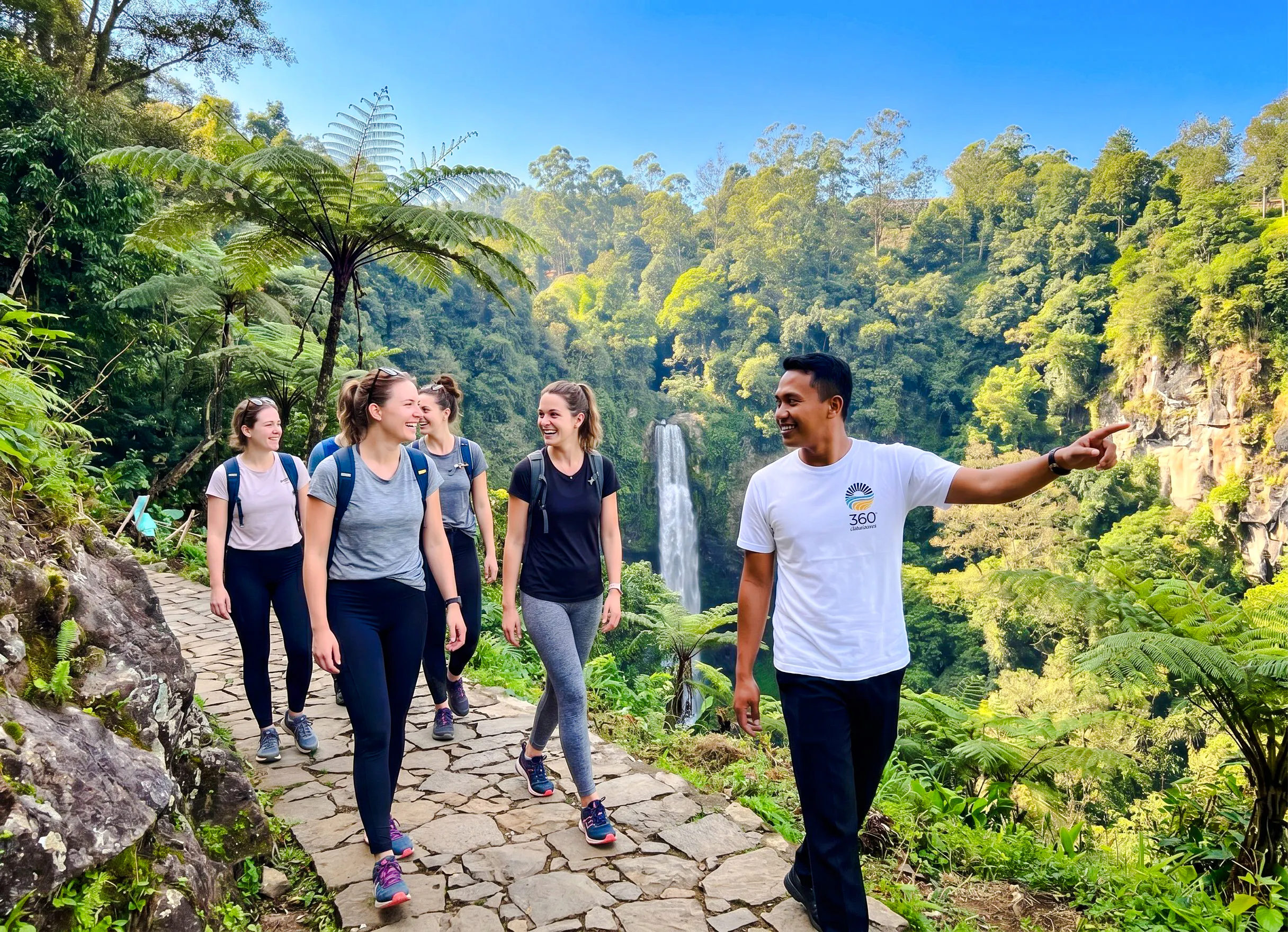 From Jakarta: Bandung Day Trip to Curug Cimahi Waterfall, Tea Plantation & Dusun Bambu by Whoosh Train