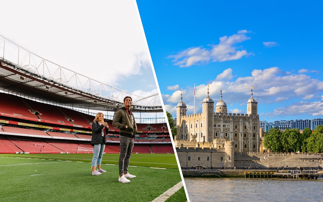Arsenal FC Emirates Stadium and Tower of London with Crown Jewels, London tour.