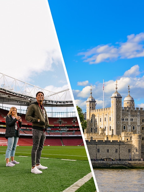 Arsenal FC Emirates Stadium and Tower of London with Crown Jewels, London tour.