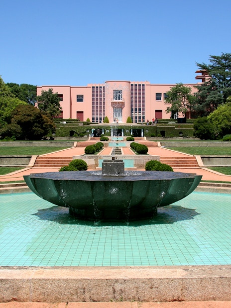 Fountain and gardens at Serralves Museum, Porto, included in Porto.CARD attractions.
