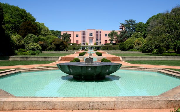 Fountain and gardens at Serralves Museum, Porto, included in Porto.CARD attractions.