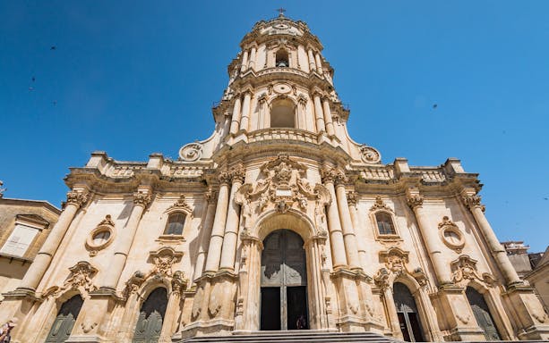Baroque architecture of the Cathedral of San Giorgio in Modica, Sicily.