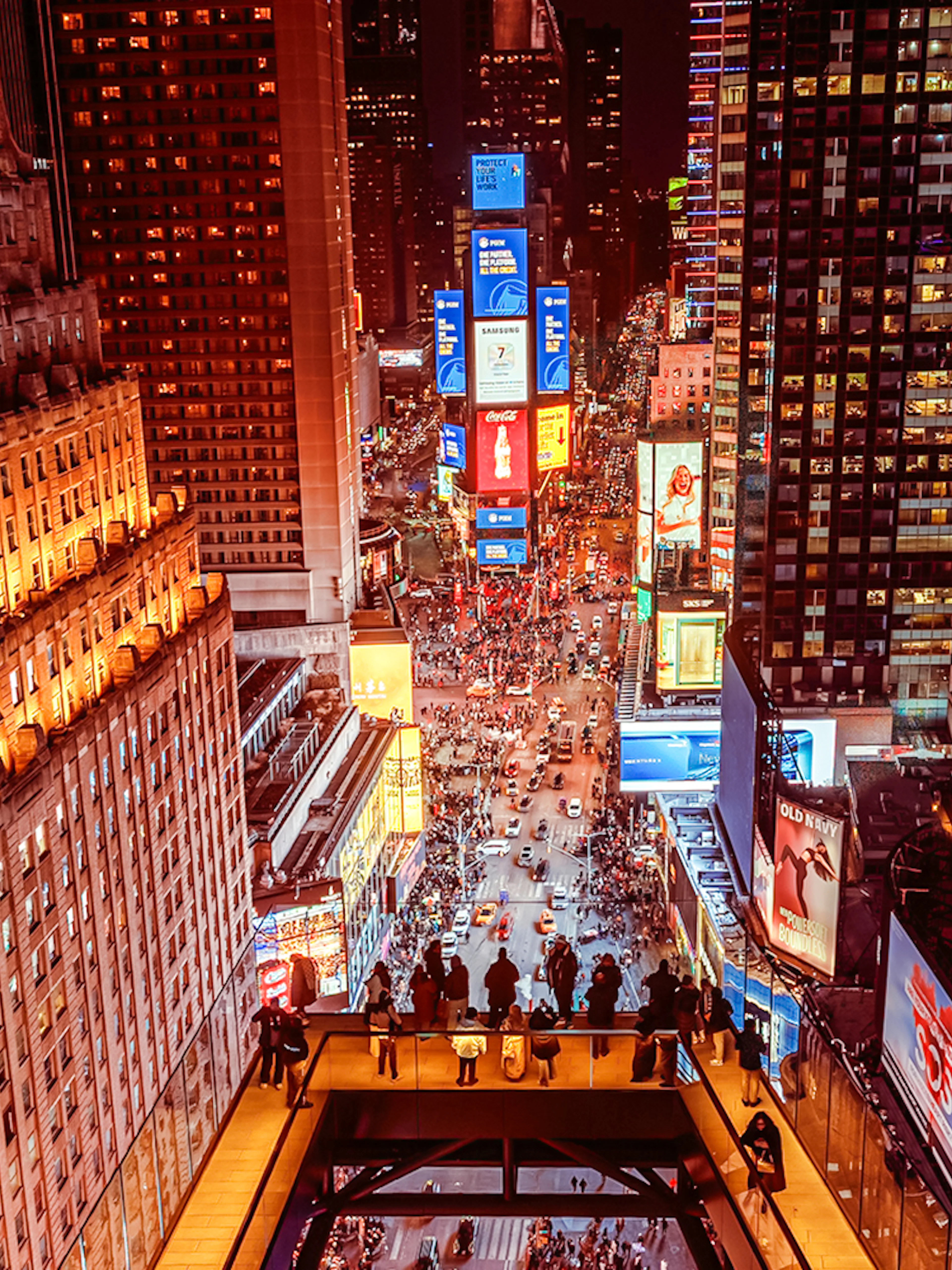 one times square skywalk tickets with glass elevator and glass walkway-1