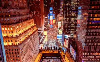 One Times Square Skywalk Tickets with Glass Elevator and Glass Walkway