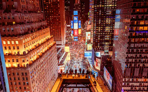 one times square skywalk tickets with glass elevator and glass walkway-1