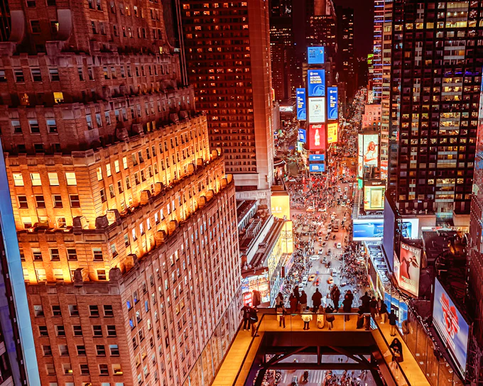 One Times Square Skywalk Tickets with Glass Elevator and Glass Walkway
