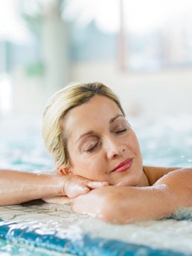A woman at a thermal bath