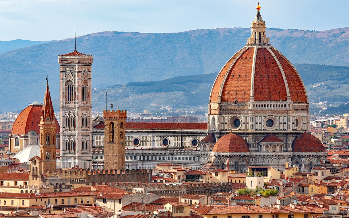 Brunelleschi's dome and Giotto's Campanile in Florence, Italy.