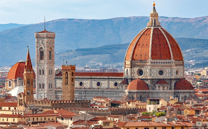 Brunelleschi's dome and Giotto's Campanile in Florence, Italy.