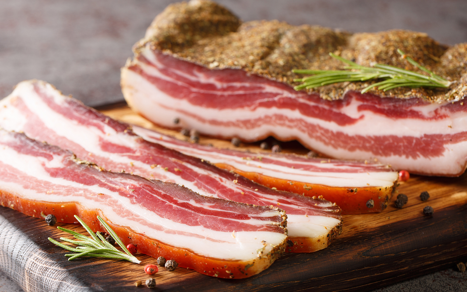 Guanciale pasta dish with grated cheese in Rome, Italy.