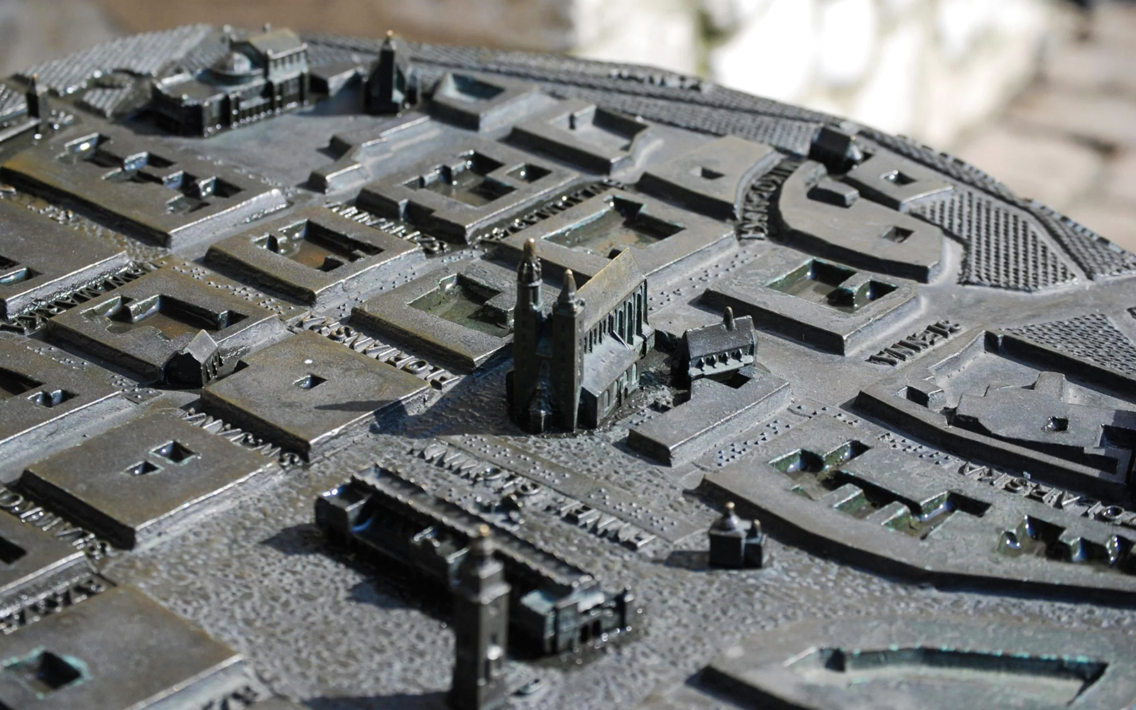 Model of Wawel Cathedral and surrounding area in Krakow, Poland.