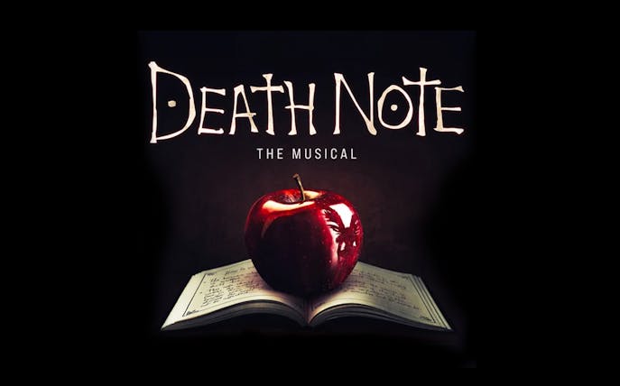 Death Note: The Musical logo with apple on open book