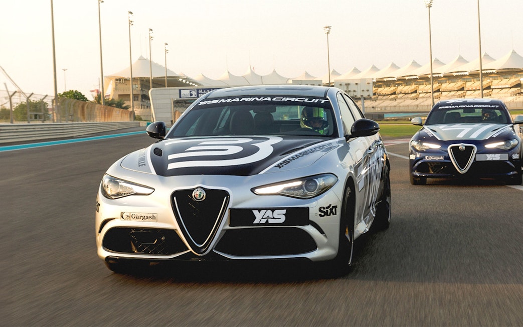 Alfa Romeo Giulia Quadrifoglio on Yas Marina Circuit track experience.