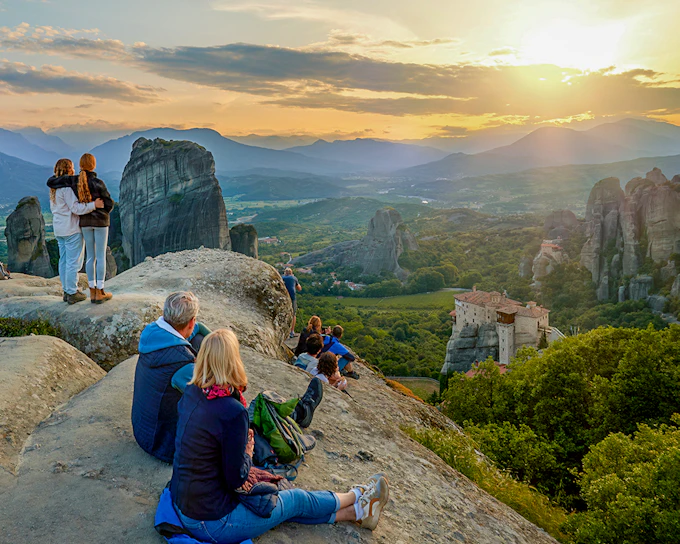 From Meteora: Sunset Small-Group Tour of the Monasteries & Caves (Product 36691)