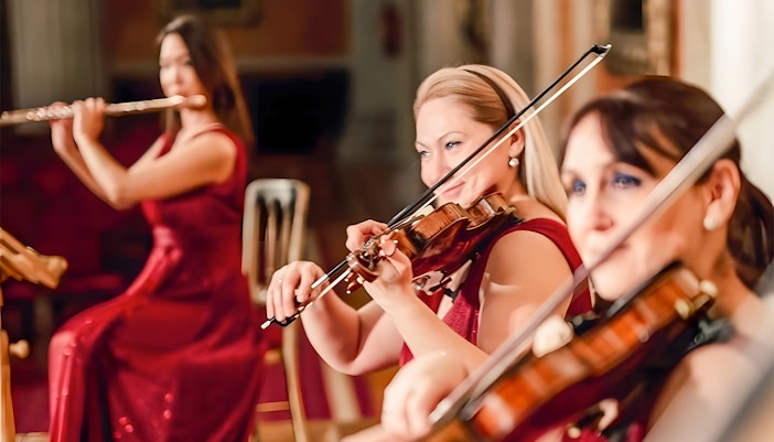 Saint Chapelle Residence Orchestra performing classical music at Saint Chapelle concert hall.