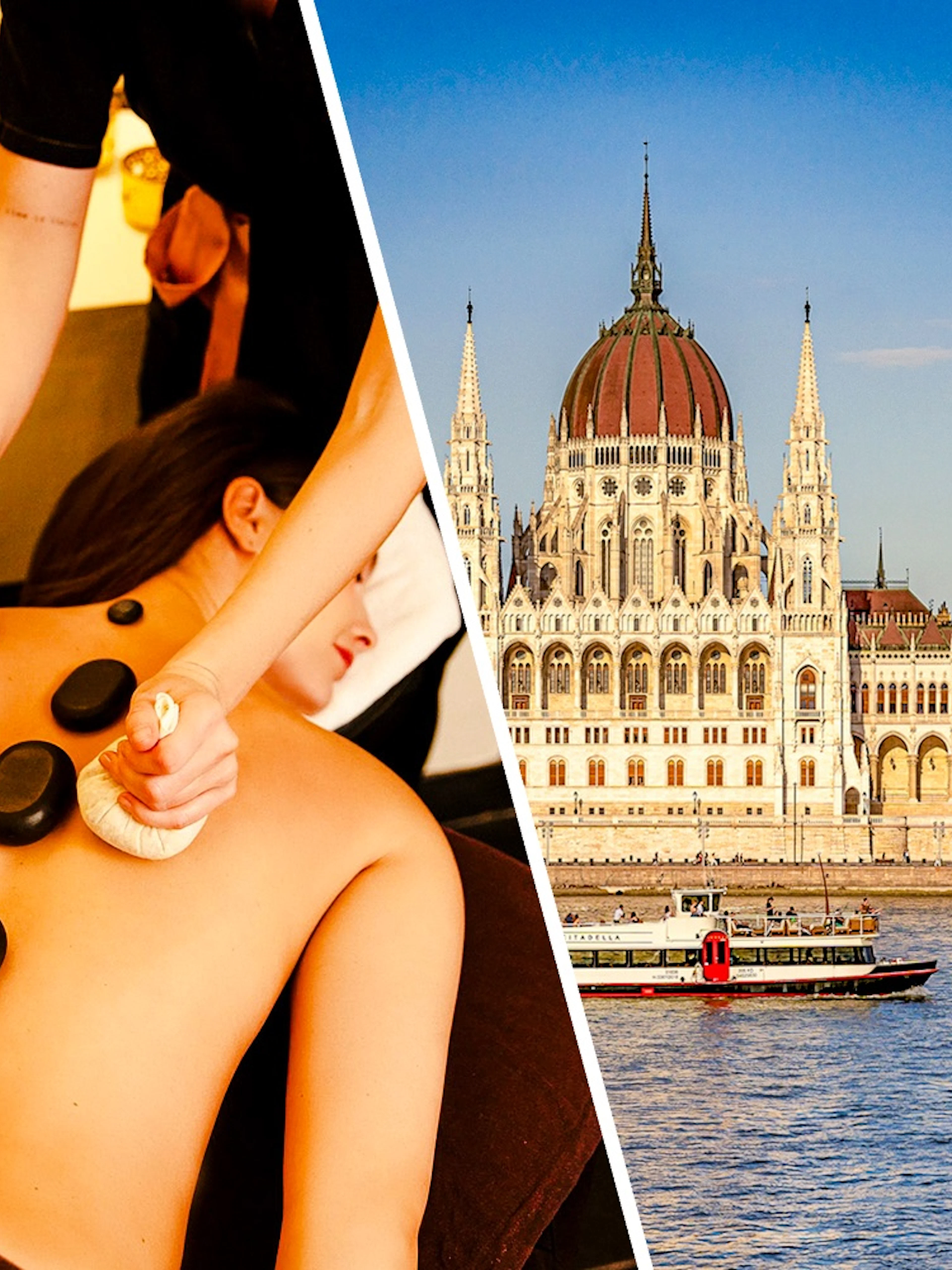 Massage at Budapest Mandala Day Spa and sightseeing cruise on the Danube River.