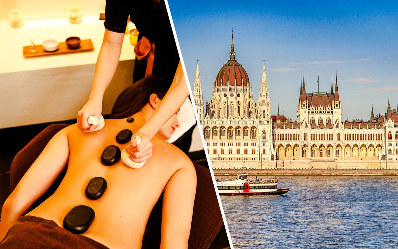 Massage at Budapest Mandala Day Spa and sightseeing cruise on the Danube River.