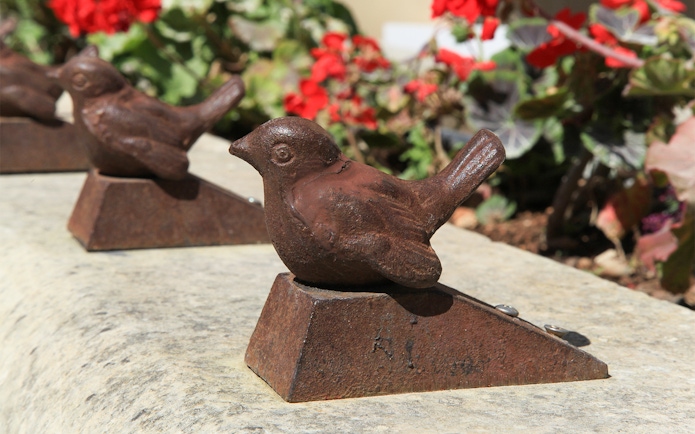 Bronze bird sculptures at Limestone Heritage Park & Gardens, Malta.