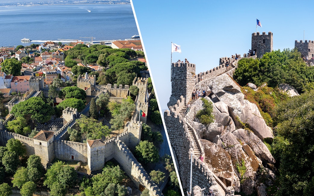 St. George’s Castle and Moorish Castle with scenic views of Lisbon and surrounding landscape.