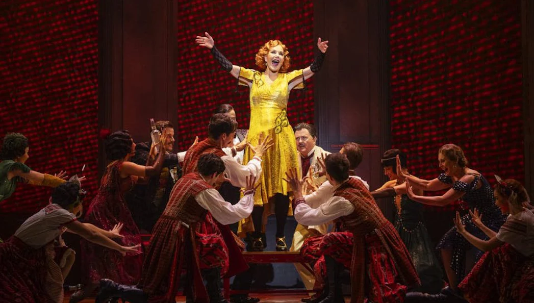 Cast performing ANASTASIA musical on stage in Brisbane.